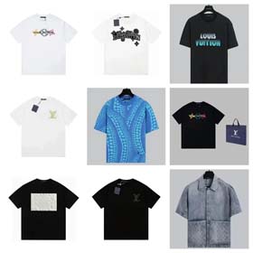 Louis Vuitton LV Loose Rundhals bedruckt Herren Top T-Shirt-1818  