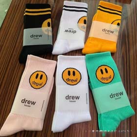 Neue Drew Smiley Gesicht Socken Justin Bieber gleichen Stil Männer und Frauen Mid-Calf Socken-2428  