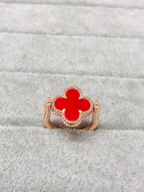 Van Cleef & Arpels Vierblätter Kleefer Neuer Doppelseitiger Ring-3701  