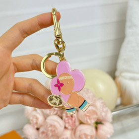 Louis Vuitton LV Metall graviert Marke Maskottchen Racket Tasche Dekoration Schlüsselanhänger-4004  