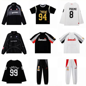 Supreme DUCATI Gelenk SOCCER JERSEY Logo Brief Druck lockeres kurzärmeliges Fußball T-Shirt-2792  