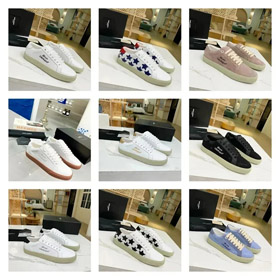 SAINT LAURENT YSL Tarnung Stern Aufkleber Stickerei stilvoll einfache Low-Top Sportschuhe-2914  