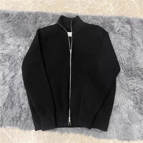 Margiela alle Wollversion hoher Kragen Reißverschluss Cardigan Pullover Jacke-4471  